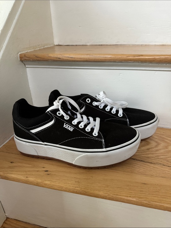 Vans Other - Vans Black and White Low-Top Platform Sneakers